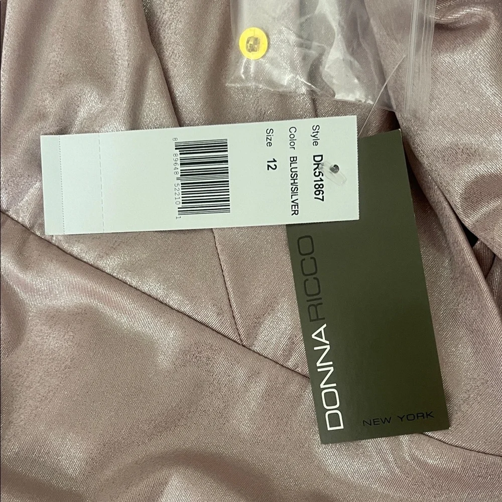 Donna Ricco Shimmering Blush Midi Dress - Picture 2 of 4